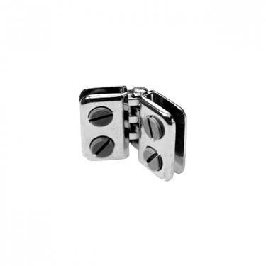 Hinged Glass Cube Panel Connector | Chrome